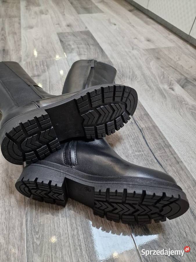 Kozaki Czarne Wysokie 36 Skóra śląskie Żywiec