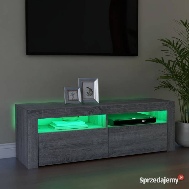 Szafka pod TV z LED szary dąb sonoma 120x35x40 RTV Warszawa sprzedam