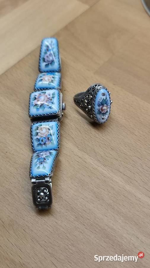 Zegarek CHAIKA z kwiatową emaliowaną Chorzów