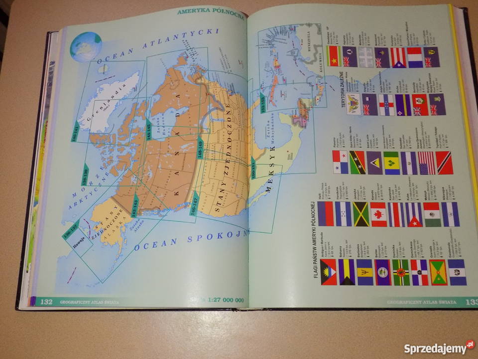 Świat Atlas Geograficzny Piętka twarda oprawa Ostrowiec Świętokrzyski sprzedam