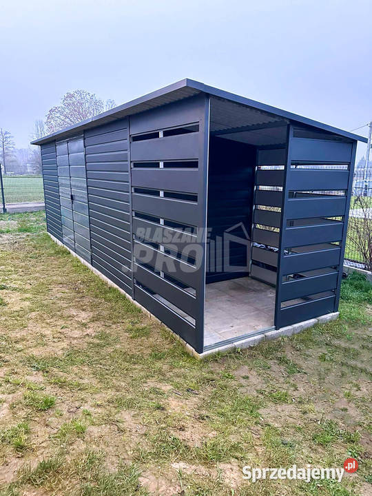 Schowek domek ogrodowy 6x2m wiata 15m Antracyt lubelskie Zamość