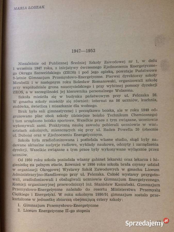 3691 XXV Lat Zasadniczej Szkoły Elektrycznej W Antykwariat Szczecin