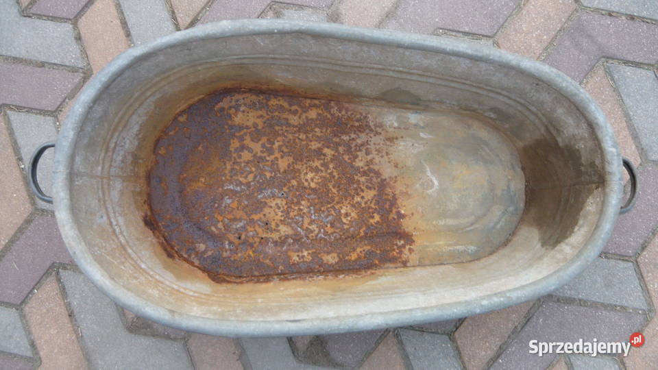 Stara mała wanna balia wanienka ocynk ocynkowana Sokółka