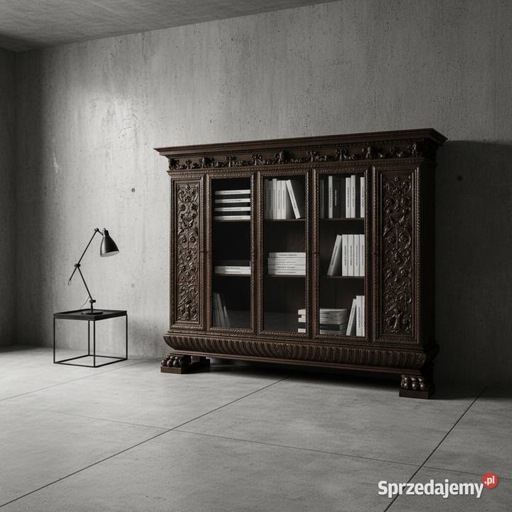 DREWNIANA BIBLIOTEKA DĘBOWA styl neorenesans Kalisz
