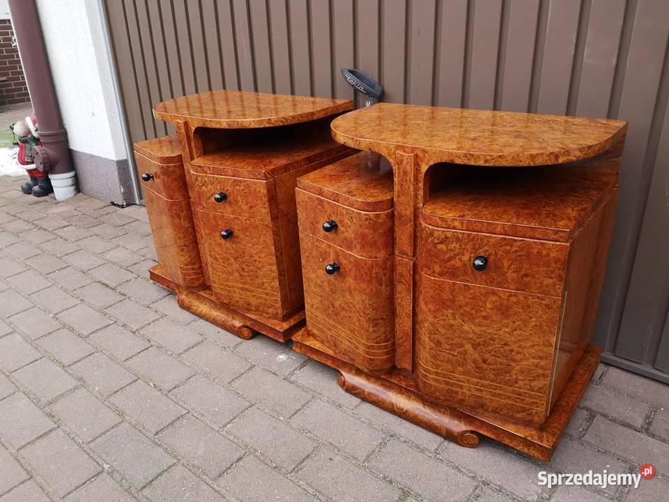Stoliki Szafki Nocne Art Deco Politura Orzech Meble Swarzędz sprzedam