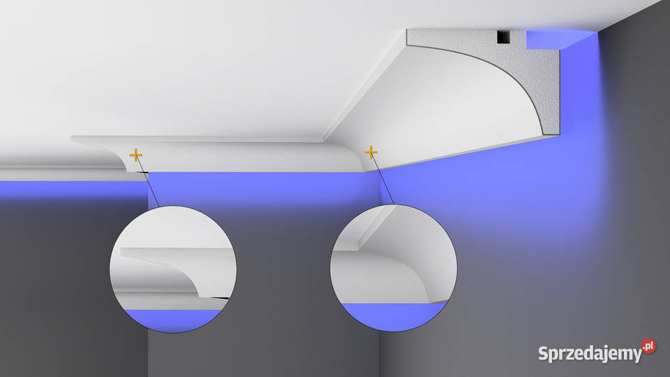 oświetlenie ściany gzyms led sztukateria SGL18 wewnętrzne Warszawa