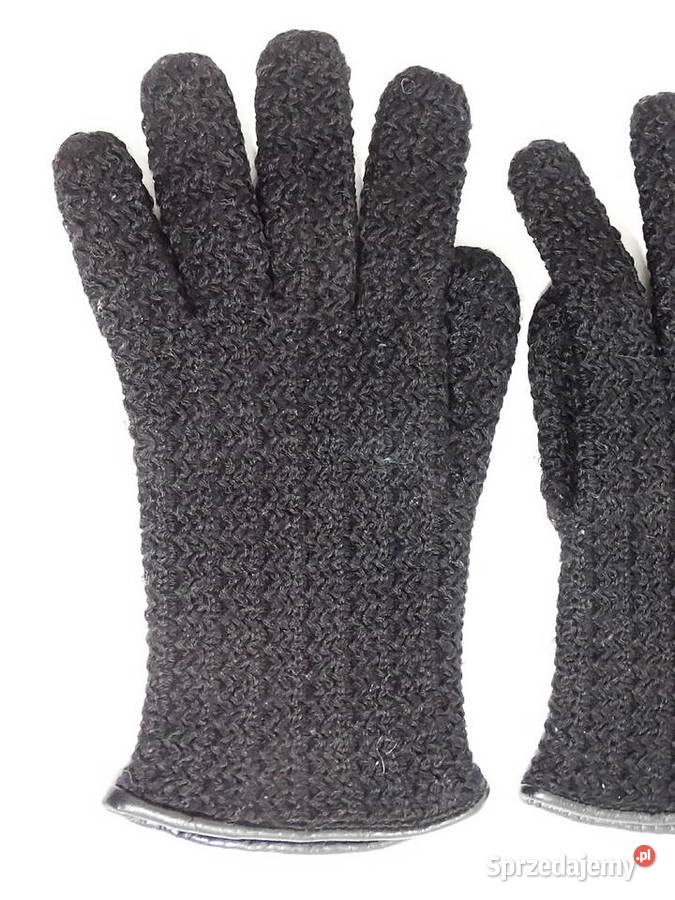 Rękawiczki zimowe damskie materiałowe czarne SM Moda i Styl lubelskie sprzedam