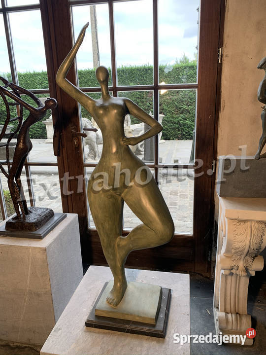 Figura z brązu Thick lady Nowoczesna kobita w odcienie zieleni dolnośląskie Wrocław sprzedam