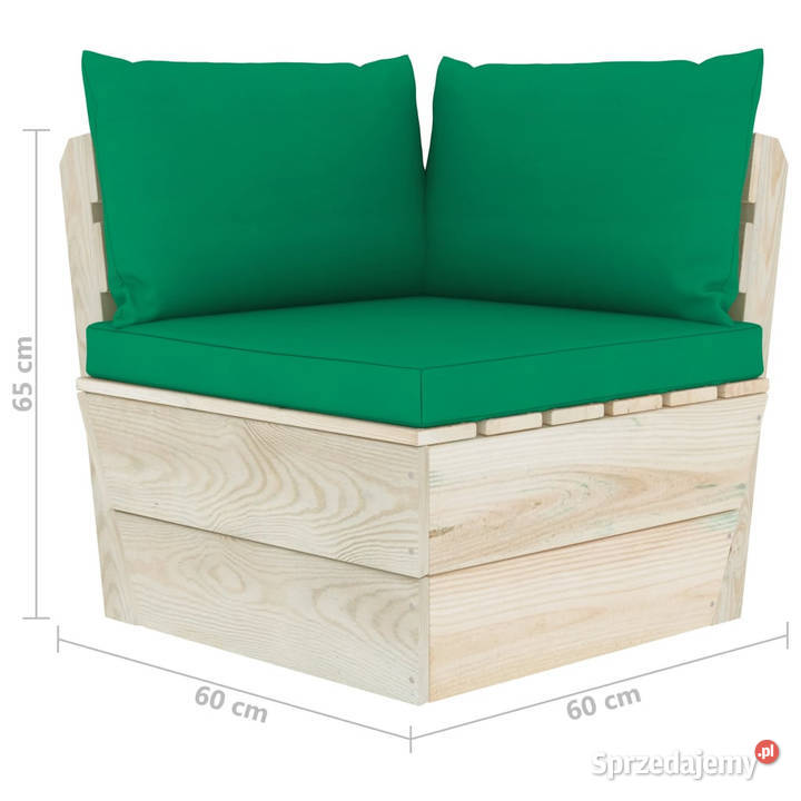 Ogrodowa sofa 2osobowa z palet z poduszkami