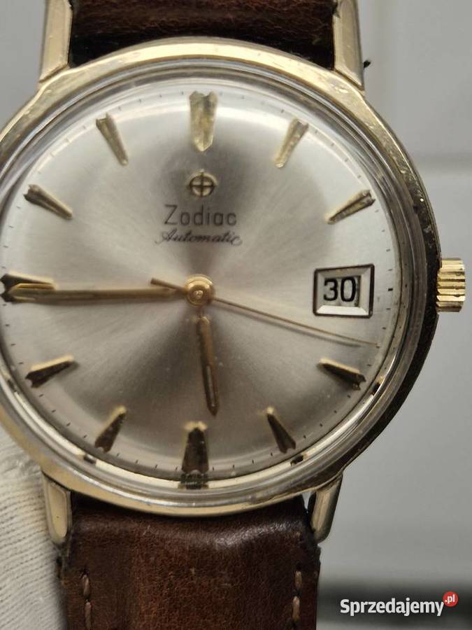 Złocony zegarek automatyczny vintage Zodiac Chorzów sprzedam