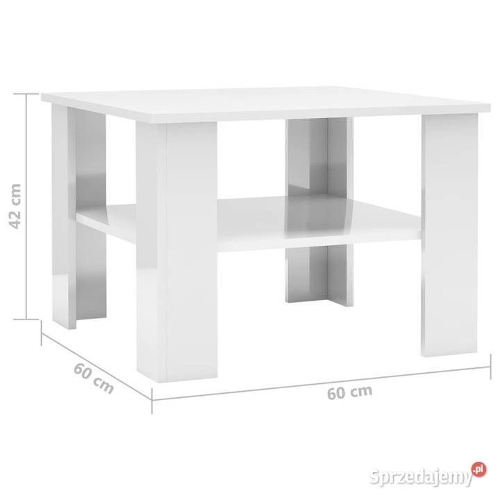 Stolik kawowy biały o wysokim połysku 60x60x42 mazowieckie Warszawa