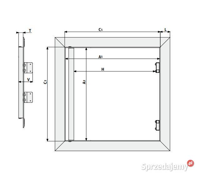 Rewizja aluminiowa na zawiasach 80X80 800X800 małopolskie Kraków