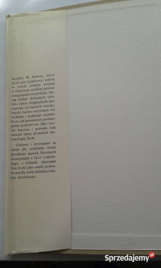 Zarys fizyki W Bolton twarda z obwolutą Gdynia