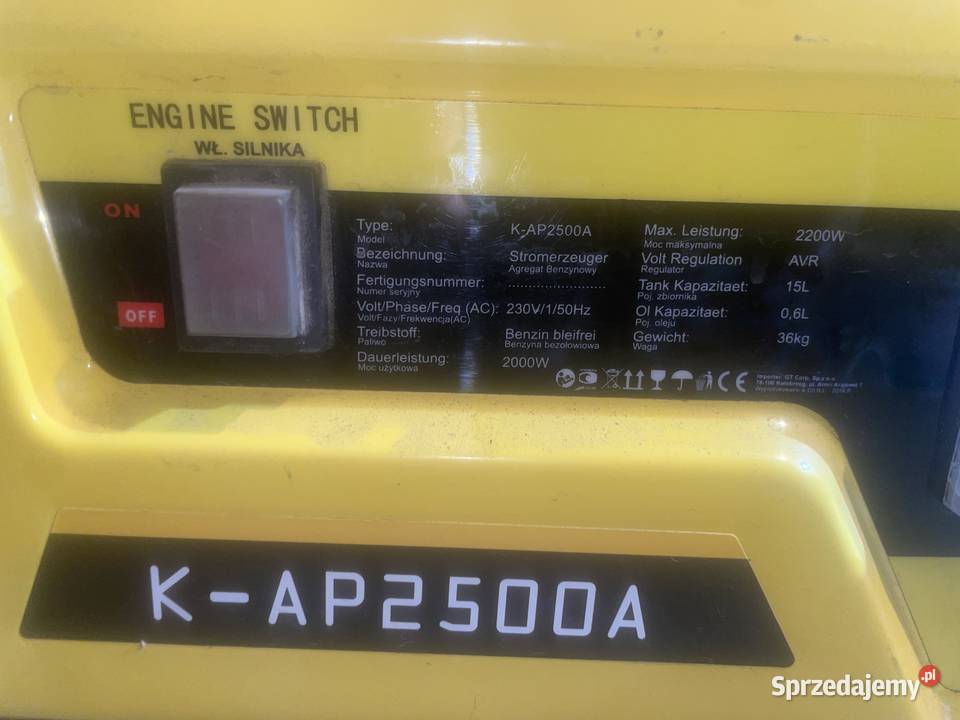 Agregat prądotwórczy Kaltmann KAP2500A wielkopolskie Grodzisk Wielkopolski