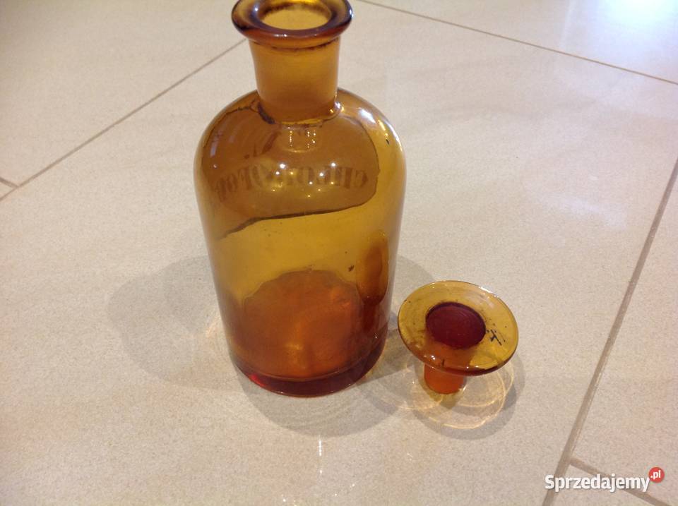 Stara Butelka Szklana Apteczna Sygnowana Szkło Nowa Sól