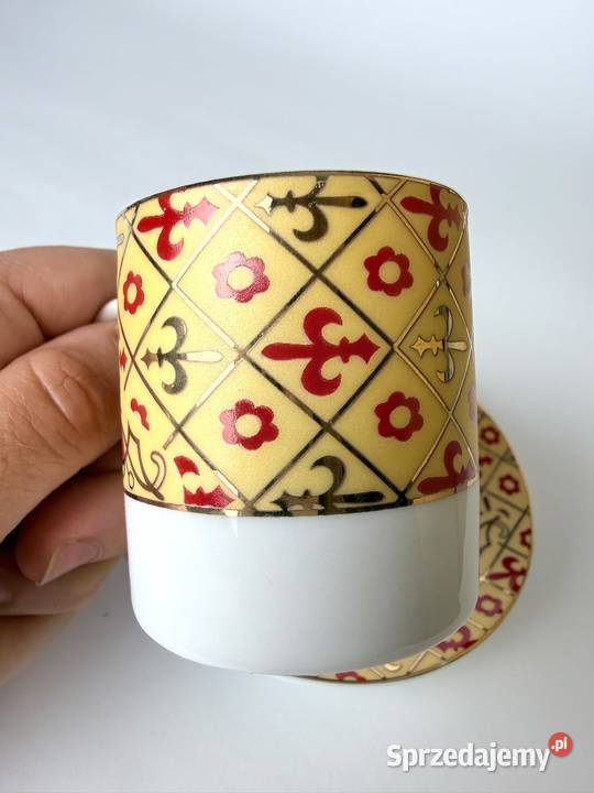 Porcelanowa filiżanka ze spodkiem ornament Kraków