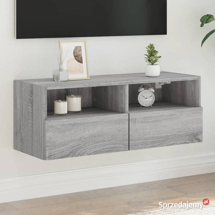 Ścienna szafka TV szary dąb sonoma 80x30x30 Warszawa sprzedam