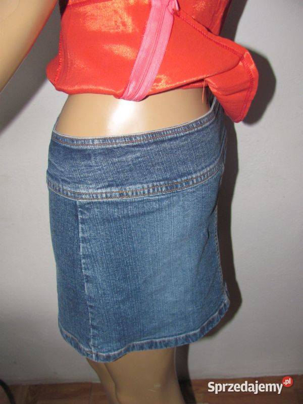 spódnica jeansowa moon skirt jeans Bez wzoru Zamość
