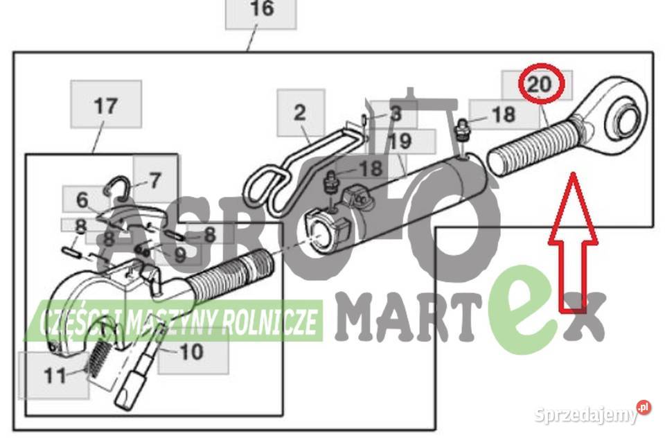 AL159962 TRZPIEŃ GWINTOWANY CIĘGŁA Z GŁÓWKĄ JD John Deere Wichrów