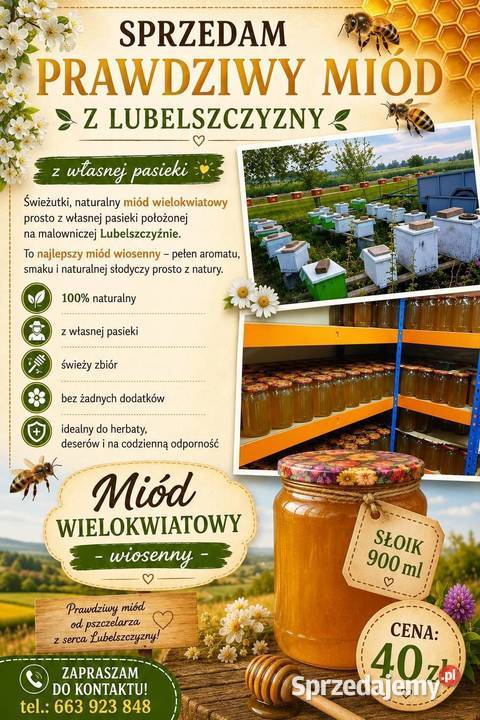 Miód pszczeli  naturalny Wysyłka