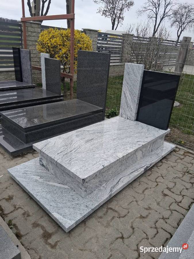 Nagrobek z granitu Wiscont whiteziemny Strzegom sprzedam