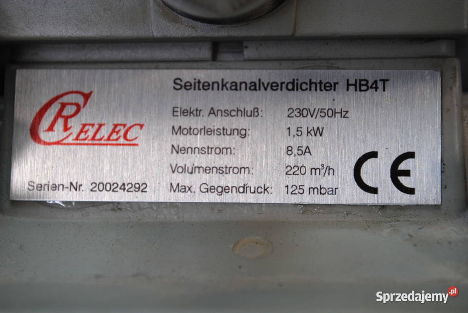 Wentylator bocznokanałowy pompa próżniowa 15kw Kargowa