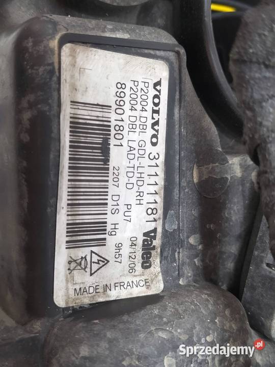 LAMPA PRZÓD PRAWA XENON EUROPA 1111181 Volvo S60