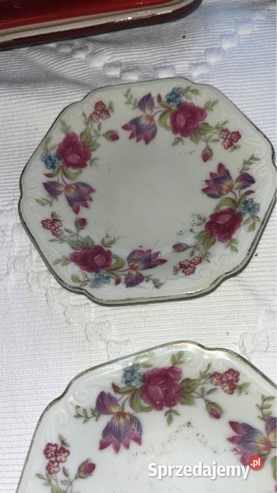 Konfiturówka Talerzyk Tulipany i róże Bez Porcelana i szkło sprzedam