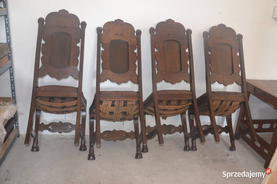 Duże krzesła bogato zdobione na Lwich łapach kujawsko-pomorskie Bydgoszcz