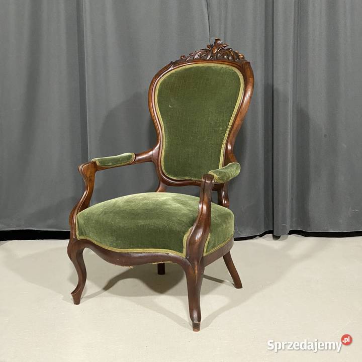 Rzeźbiony fotel w stylu Ludwika Filipa z sprzedam