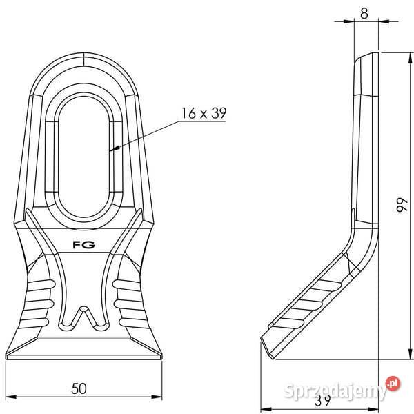Nóż bijaka 45x99 mm Universal 481319 Kamionna