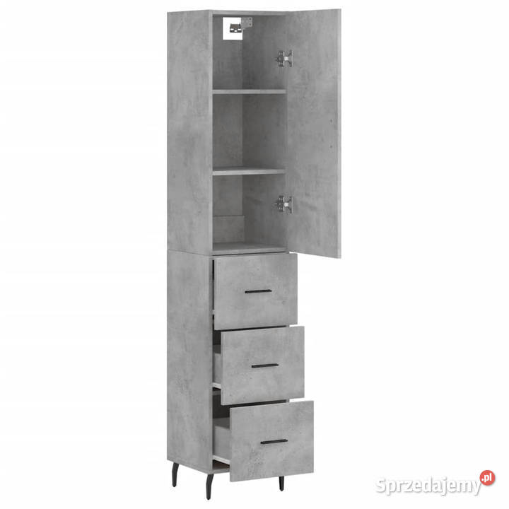 Wysoka szafka szarość betonu 345x34x180 sprzedam
