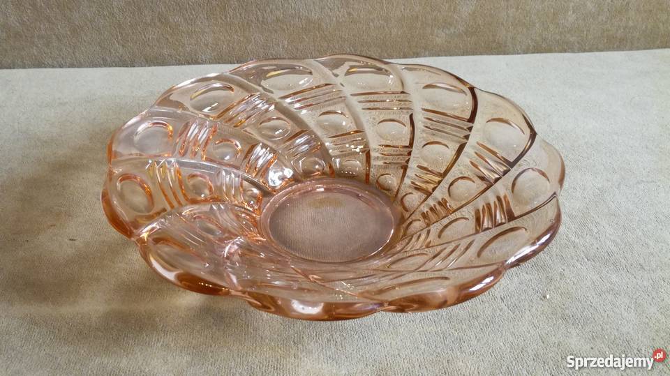 Patera grube łososiowe szkło opolskie Nysa sprzedam