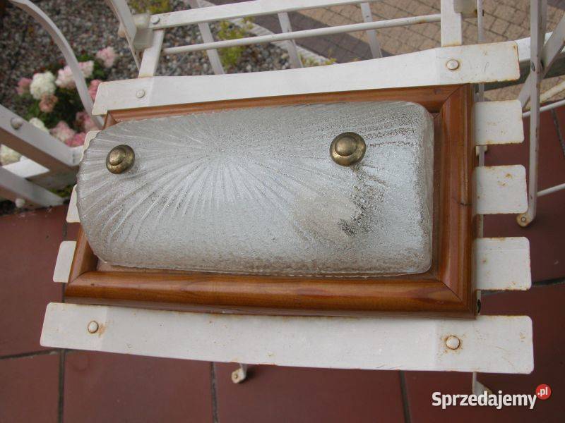 kinkiet plafon drewno i szkło sprzedam