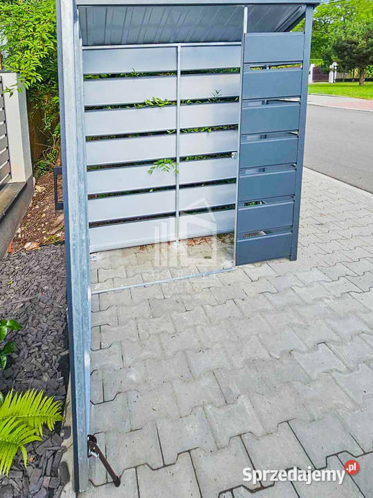 Wiata Śmietnikowa spad w tył 14x05m Antracyt Chojnice