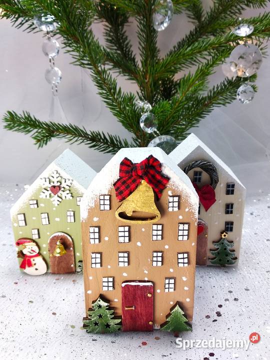 Bajkowe bożonarodzeniowe domki Ozdoba świąteczna