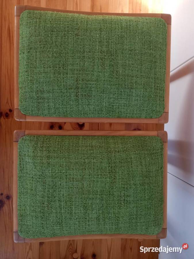 Stare taborety stołki podnóżki na sprężynach PRL Rawicz