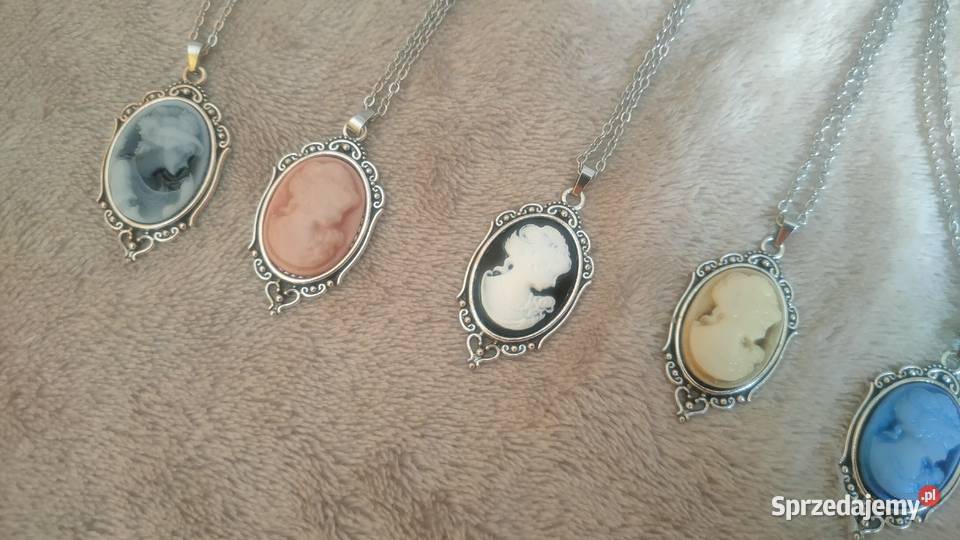 Wisiorek wisior naszyjnik kamea z kobieta śląskie Tarnowskie Góry