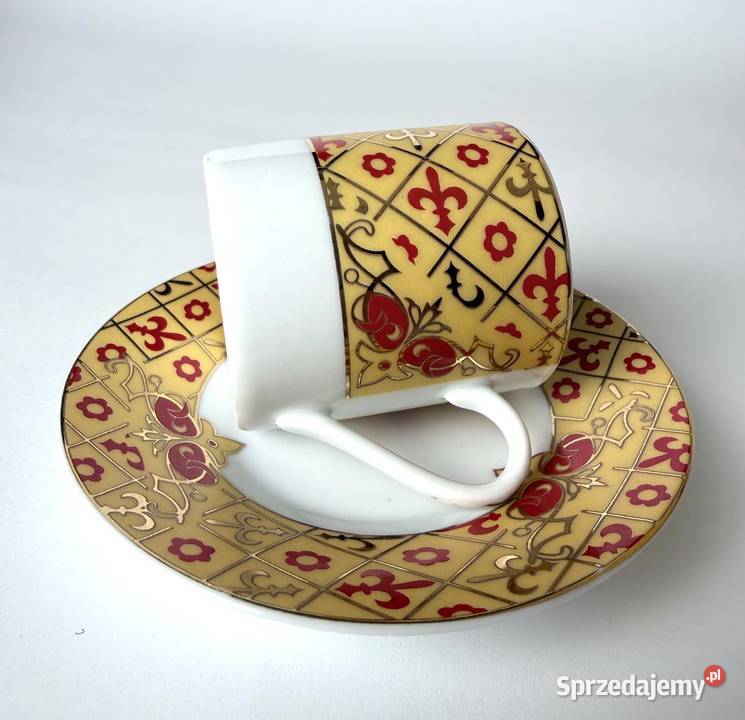 Porcelanowa filiżanka ze spodkiem ornament Kraków