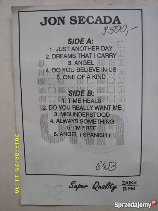 Filmowa kaseta JON SECADAANGEL Wołów sprzedam