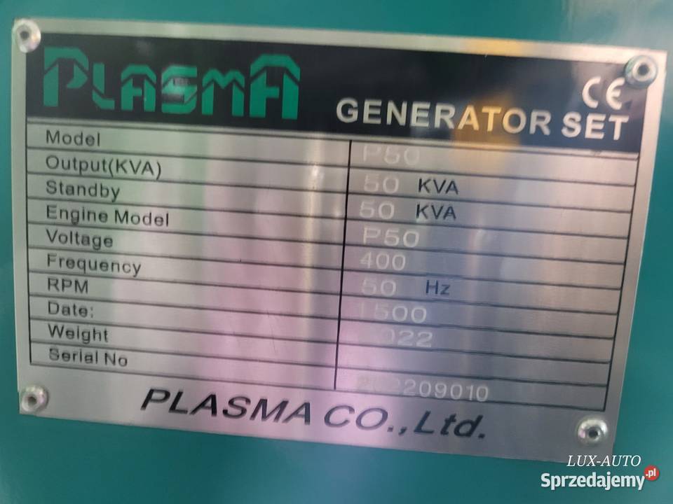 Agregaty prądotwórcze Diesla Plasma Generator Maszyny budowlane Zaklików
