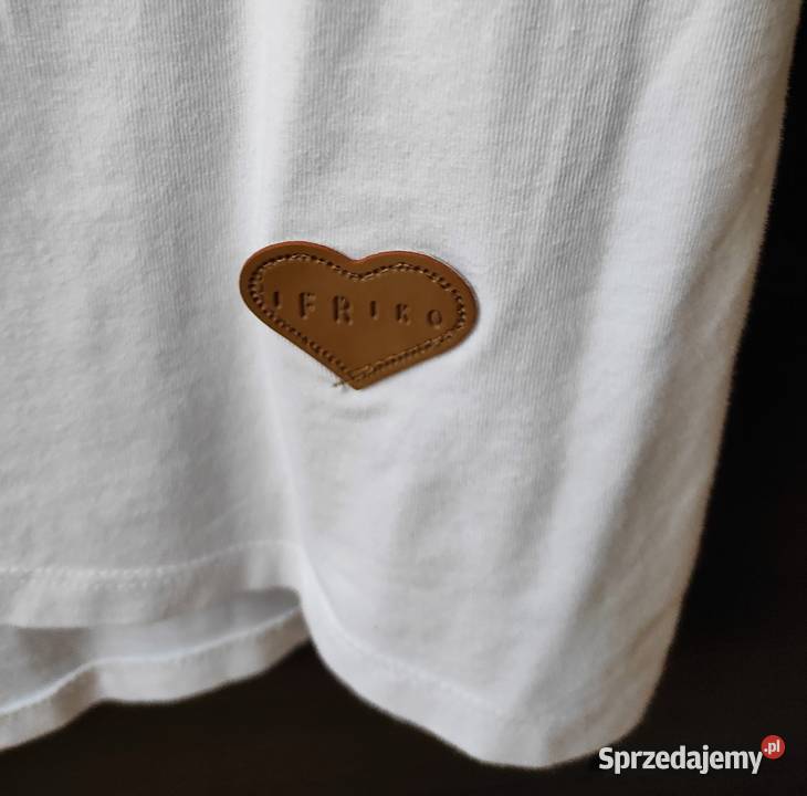 Bluzka koszulka tshirt uni biały kwiat bawełna krótki Bluzki i koszule Nowy Tomyśl sprzedam