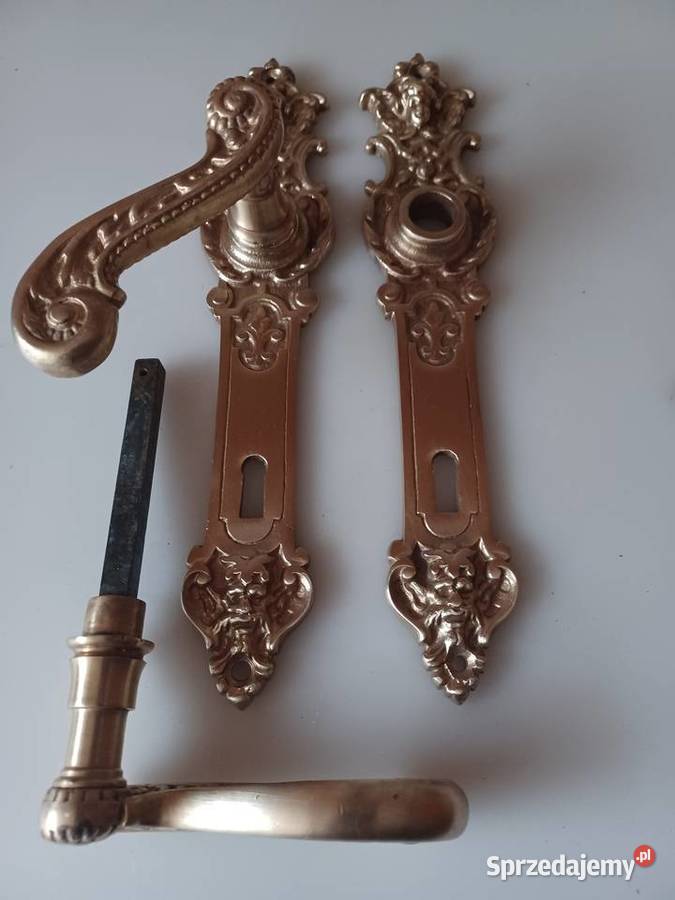 Piękny komplet szyldów i klamek Mosiądz sprzedam