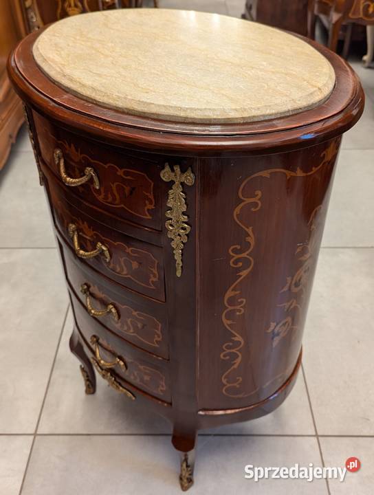 ładna komoda intarsjowana z marmuremsklep Dąbrowa Górnicza