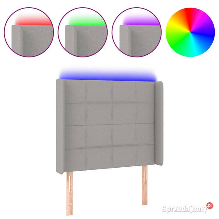 Zagłówek do łóżka z LED jasnoszary 103x16x118128 Warszawa sprzedam