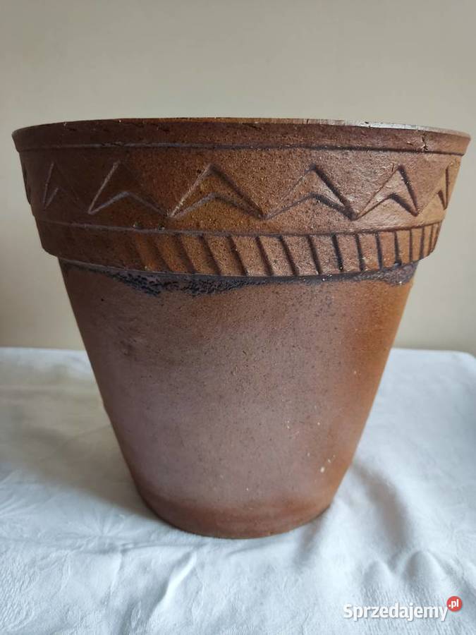 Donica doniczka duża ceramiczna gliniana fi 25 Głuchołazy