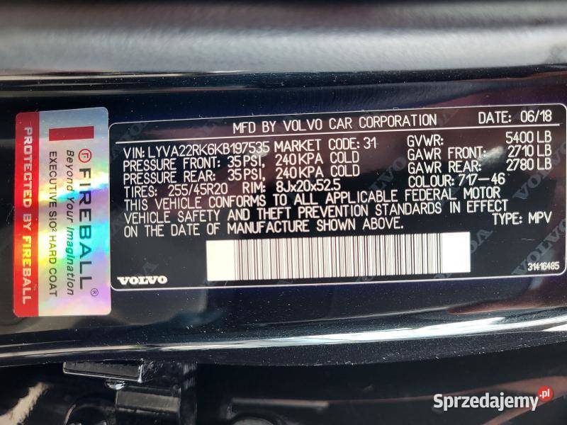 T6 20l benzyna 310 Momentum Dokumentacja Warszawa