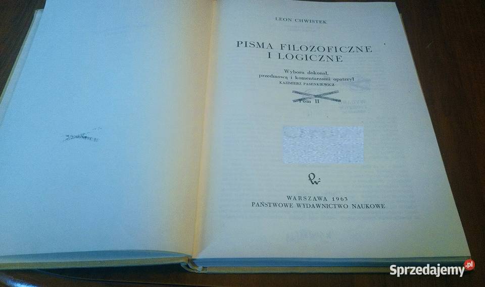 Pisma filozoficzne i logiczne tom 2 Leon Rok wydania 1963