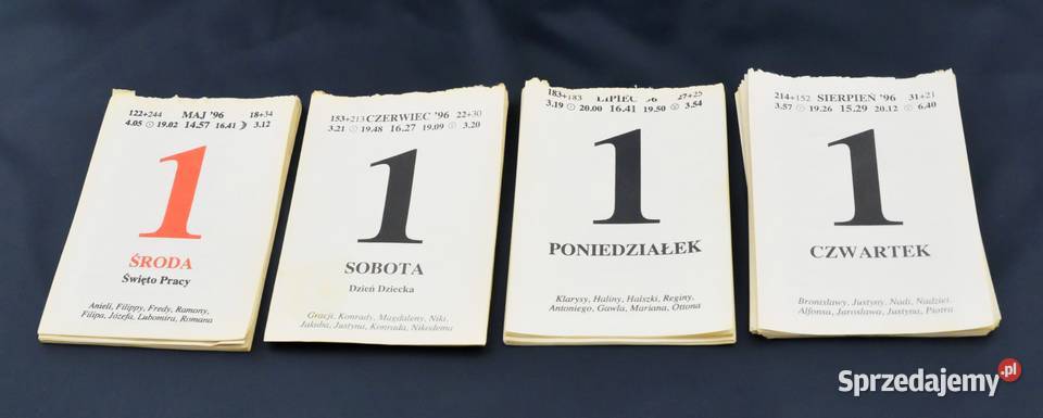 Karteczki z kalendarza 1996 Pozostałe śląskie Żarki-Letnisko