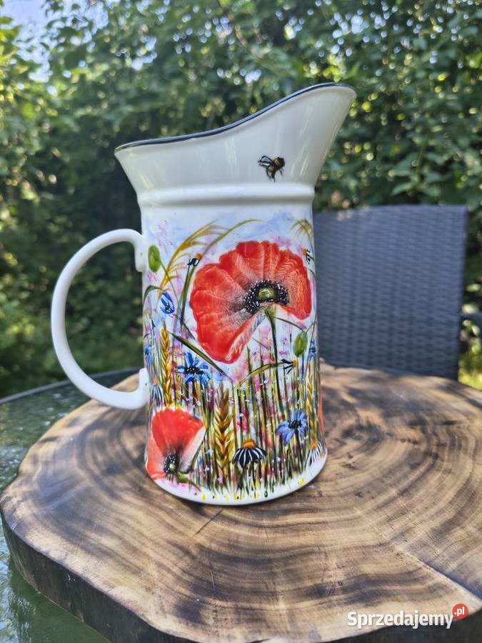 Dzbanek porcelanowy ręcznie malowany Mrągowo